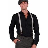 luxury 1920s suspenders ecru brown buttonholes
