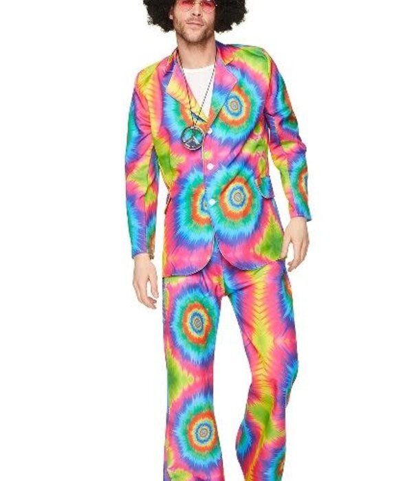 partychimp Tie Dye Suit / hippie kostuum man