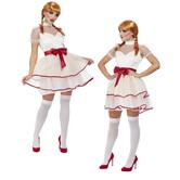 Robe de poupée en porcelaine avec ceinture