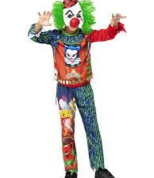 Horror clown (shirt,trousers and mask)