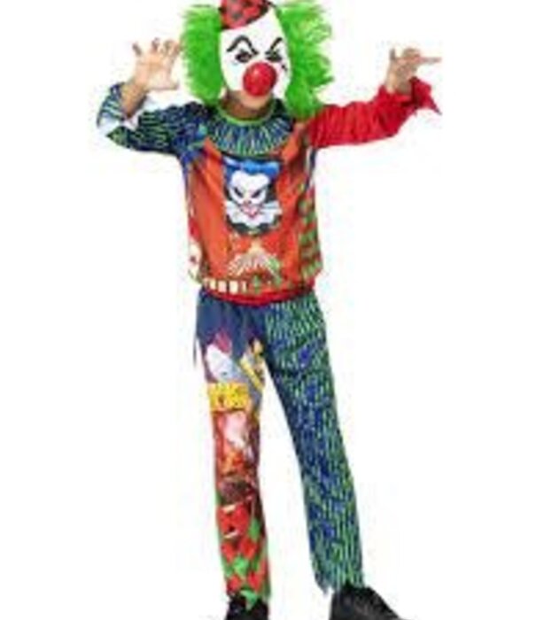 Horror clown (shirt,broek en masker)