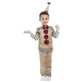 Clown vintage pour enfant (chemise, pantalon, chapeau sur diadème)