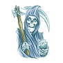 tattoo biker / reaper , pietje de dood Paars