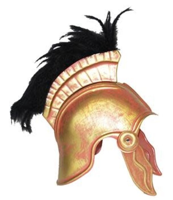 helm  romein met zwarte pluimen plastiek