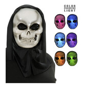 Hooded skull mask with multicolor light