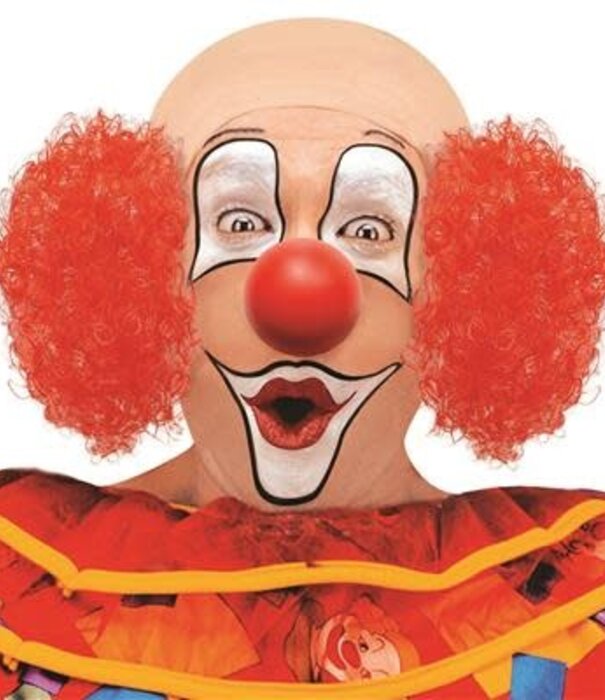 kaalhoofd clown met rode haren