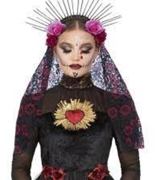 Day of the dead headband with veil