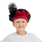 Muts Piet luxe kind rood/zwart