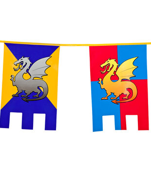 vlaggenlijn Knights en Dragons (30 x 20cm, 6m)