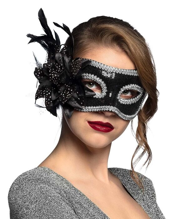 oogmasker Venice Fiore zwart