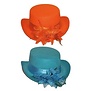 hoed met bloem 2 ass blauw of oranje