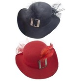 chapeau Mélanie (noir ou rouge)