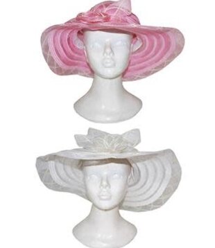 chapeau à fleurs 2 roses ou blanches