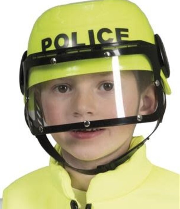 Funny Fashion Politie helm fluogeel