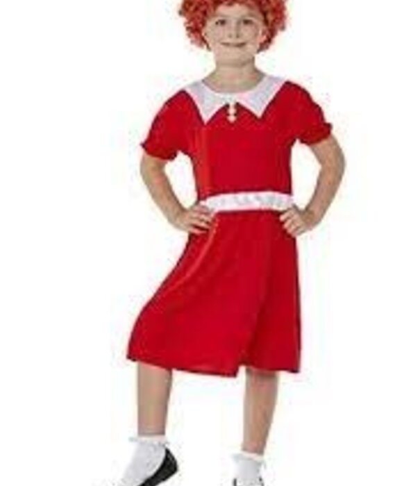 Orphan girl dress red M(7-9years)