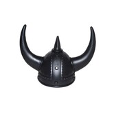 casque viking noir avec cornes