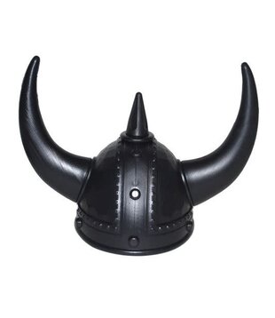 black viking helmet with horns