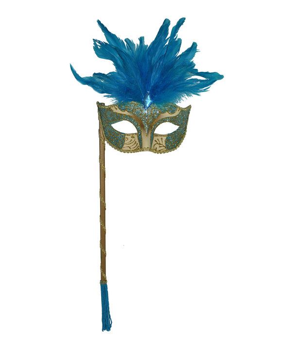 oogmasker met stok blauw