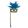 oogmasker met stok blauw