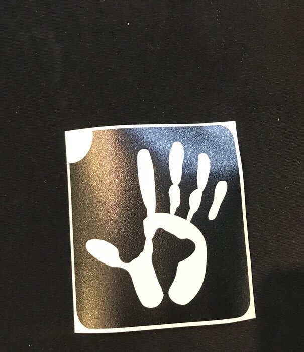 stencil adhesive hand