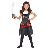 Fille pirate à tête de mort et os croisés
