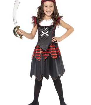 Fille pirate à tête de mort et os croisés