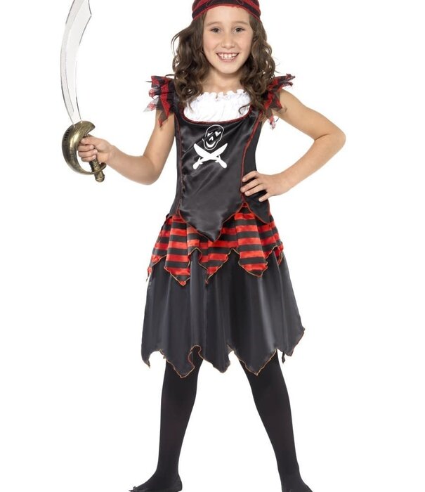 Fille pirate à tête de mort et os croisés