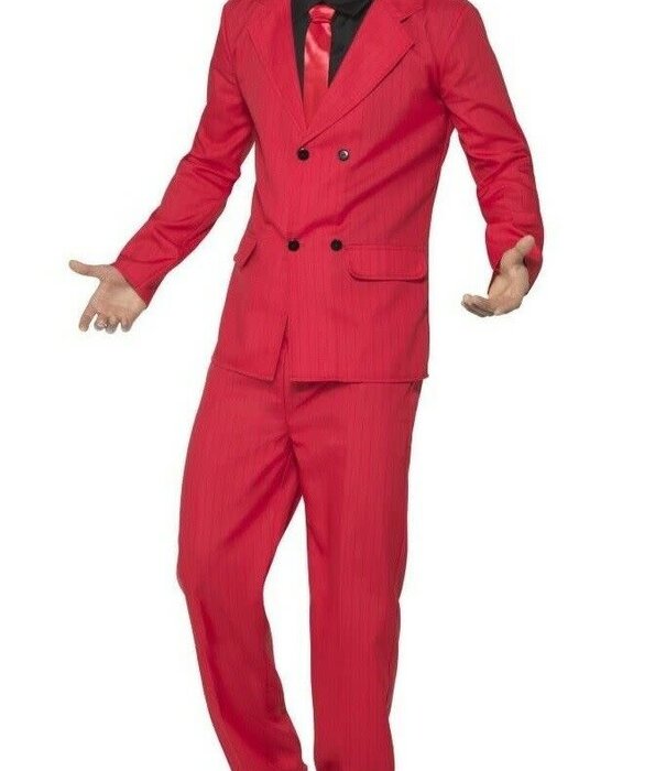 Costume de mafieux rouge + chapeau