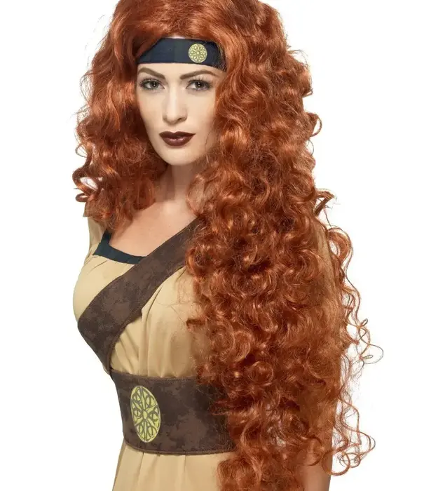 Medieval warrior queen wig Oranje