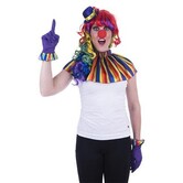 Ensemble de clown (gants, chapeau, col, nez)