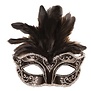 Venetiaans masker pluimen zwart