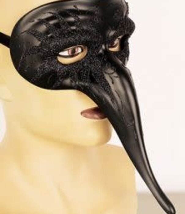 venetiaans masker zwart neus
