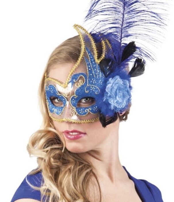 boland oogmasker met pluimen