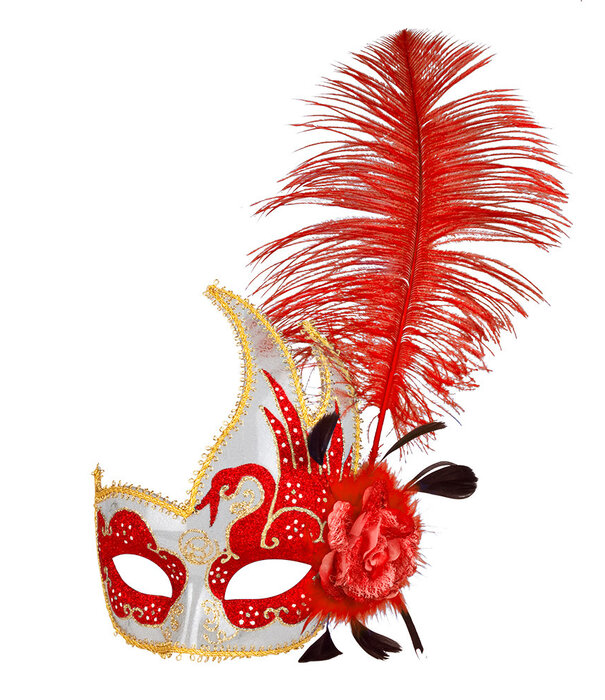 boland oogmasker met pluimen