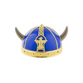 Viking helm blauw goud