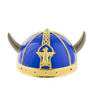 Viking helm blauw goud