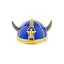 Casque viking bleu or