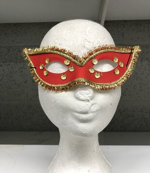 Masker zwaluw rood/goud