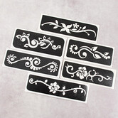 Temporary tattoo stencil set/ sjablonen glitter tattoos  Festival 2