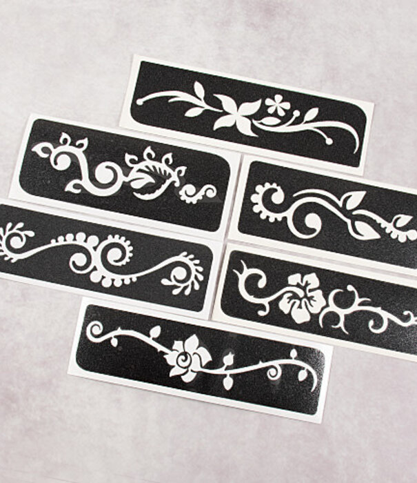 Temporary tattoo stencil set/ sjablonen glitter tattoos  Festival 2