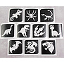 Temporary tattoo stencil set/ stencils glitter tattoos Set Dino