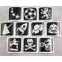 Temporary tattoo stencil set/stencils glitter tattoos Sport/Space
