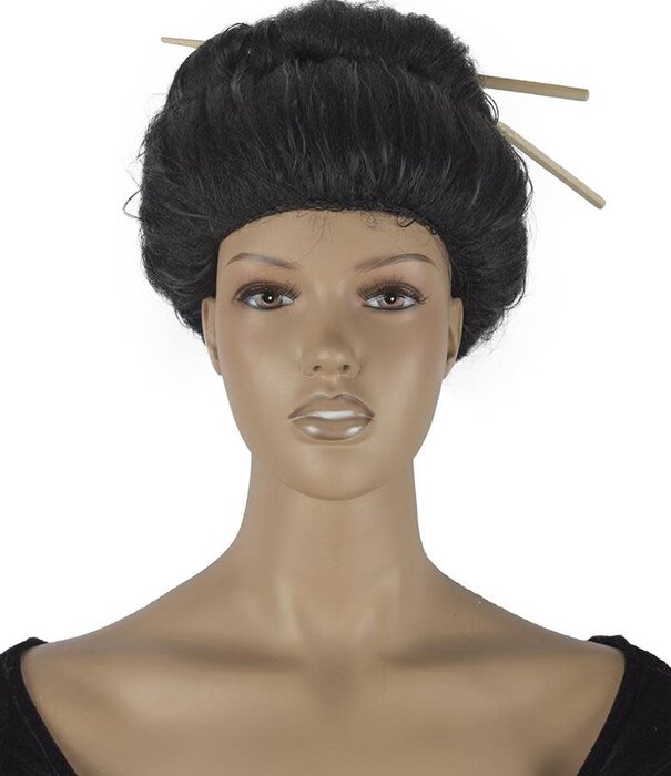 Funny Fashion Perruque chinoise avec des bâtons noirs