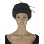 Chinese wig with sticks black