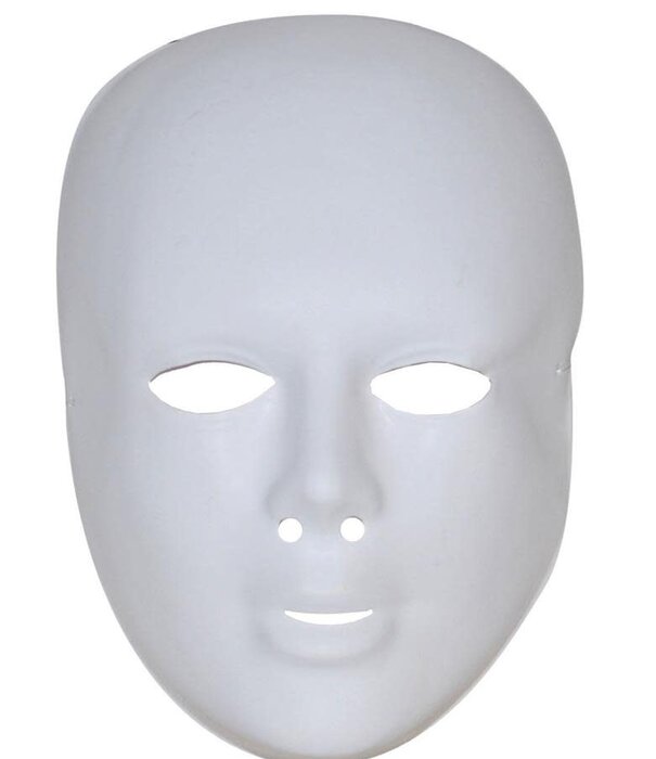 plastiek masker wit met voorhoofd