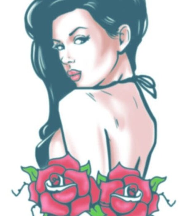 tattoo FX Biker Rose Pin Up