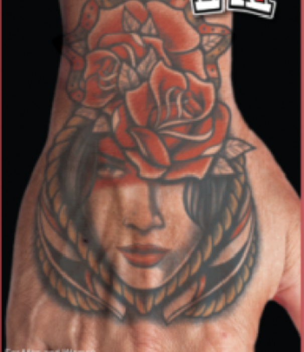 Tatouage main FX Rose Girl