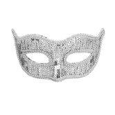 Masque pour les yeux Venise à paillettes argentées