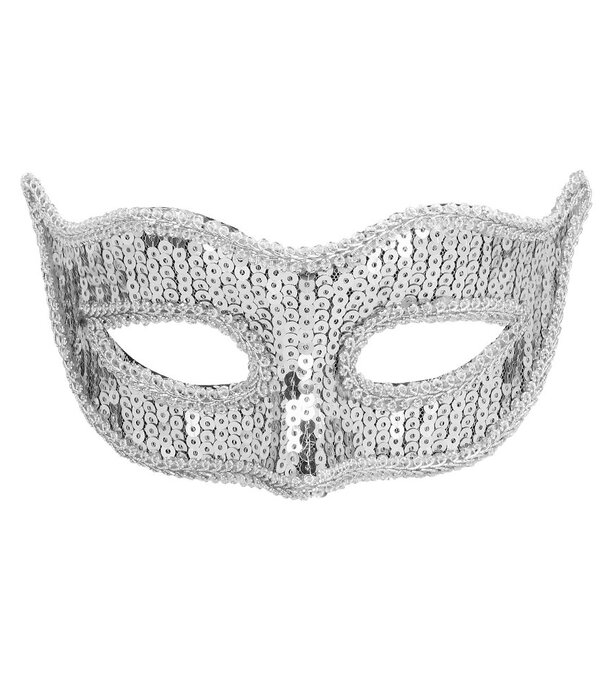 Oogmasker Venice sequins zilver