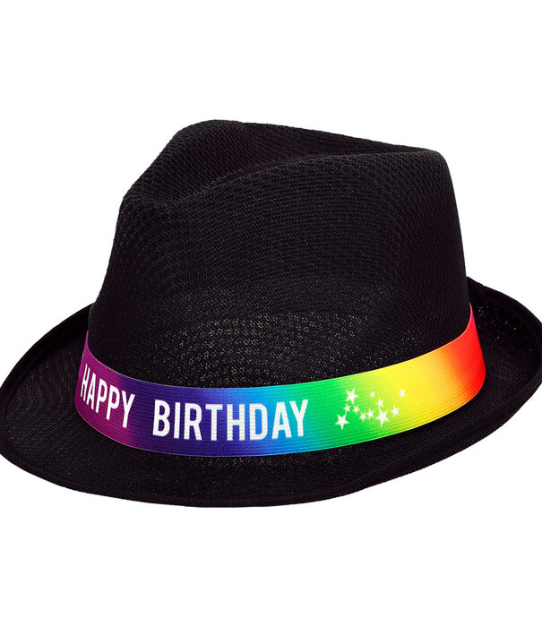 Hoed Funky 'HAPPY BIRTHDAY' 6 kleuren ass. (1stuk)